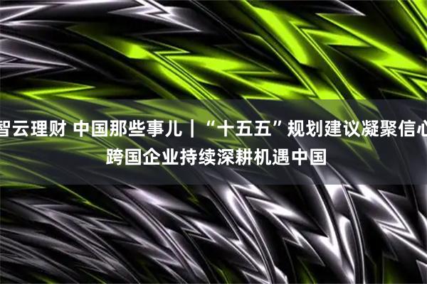 智云理财 中国那些事儿｜“十五五”规划建议凝聚信心&#32;跨国企业持续深耕机遇中国