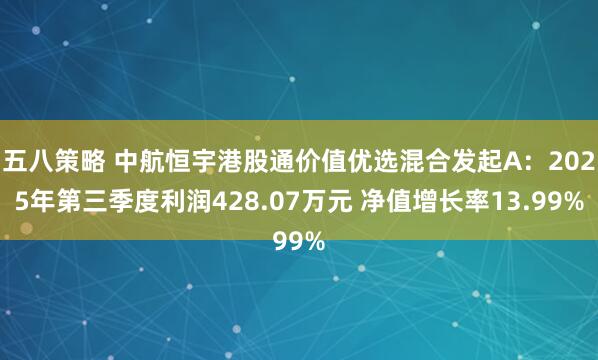 五八策略 中航恒宇港股通价值优选混合发起A:2025年第三季度利润428.07万元 净值增长率13.99%